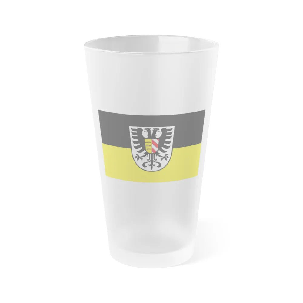 Flag of Alb Donau Kreis Germany - Frosted Pint Glass 16oz-16oz-Frosted-Go Mug Yourself