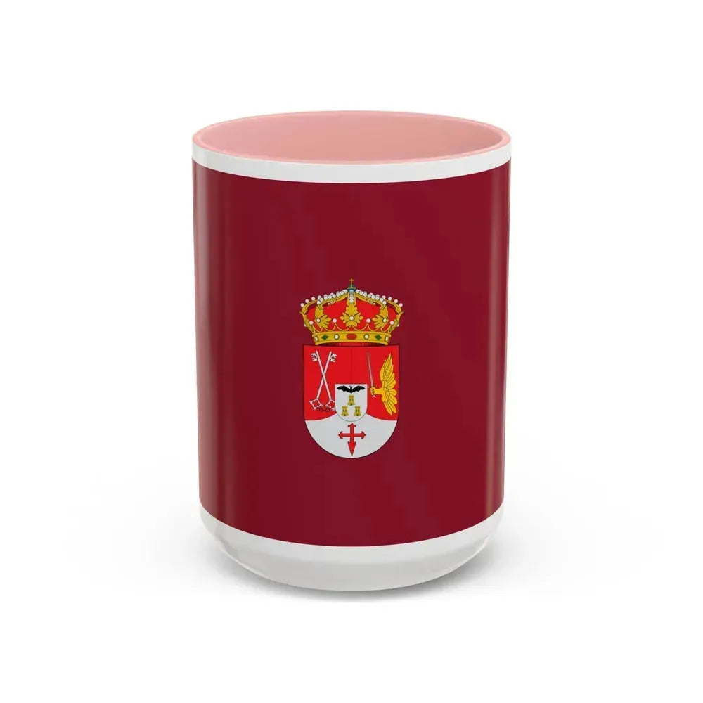 Flag of Albacete Spain - Accent Coffee Mug 15oz Pink - Go Mug Yourself