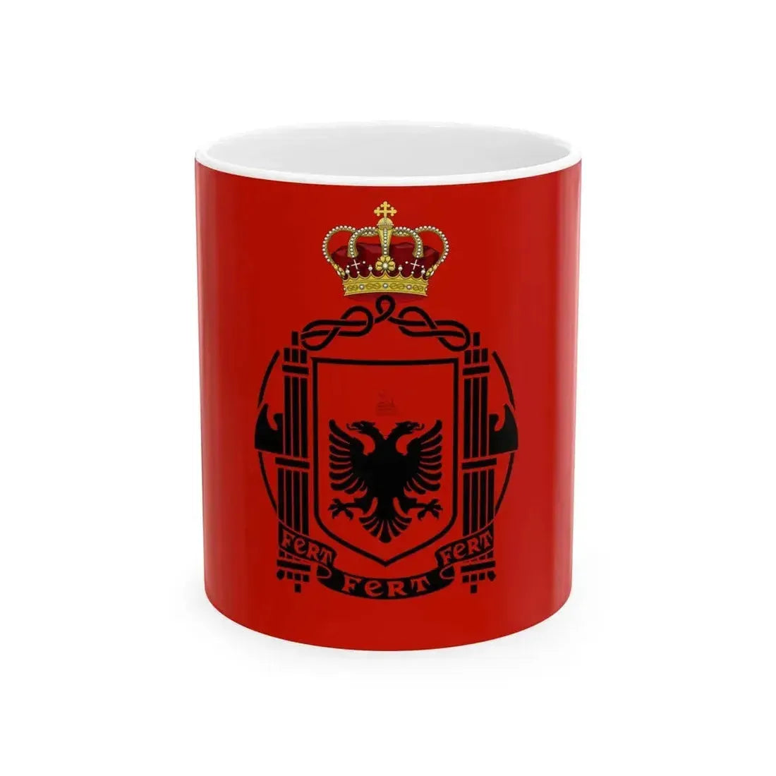 Flag of Albania 1939-1943 crowned (Albania) White Coffee Mug 11oz - Go Mug Yourself