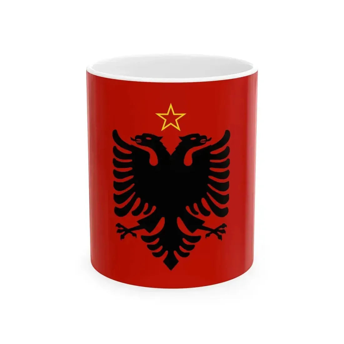 Flag of Albania 1946-1992 3-2 (Albania) White Coffee Mug 11oz - Go Mug Yourself
