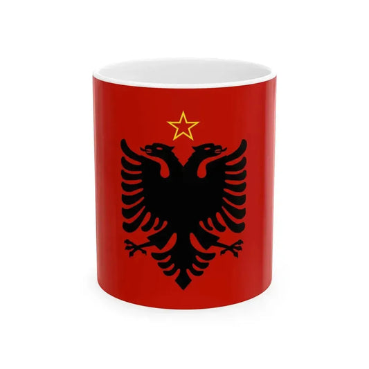 Flag of Albania 1946-1992 3-2 (Albania) White Coffee Mug 11oz - Go Mug Yourself