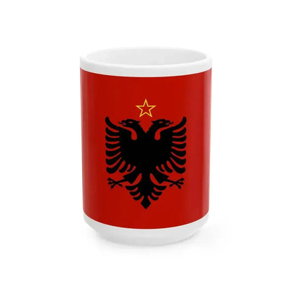 Flag of Albania 1946-1992 (Albania) White Coffee Mug 15oz - Go Mug Yourself