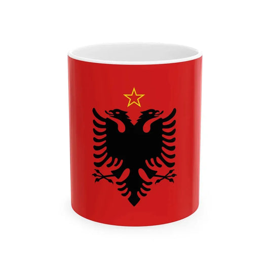 Flag of Albania 1946-1992 Bright Red Changed Eagle (Albania) White Coffee Mug 11oz - Go Mug Yourself
