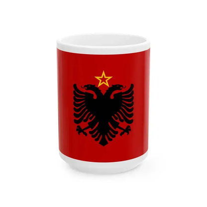 Flag of Albania 1946-1992 by UN (Albania) White Coffee Mug 15oz - Go Mug Yourself