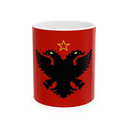 Flag of Albania 1946-1992 Variant (Albania) White Coffee Mug 11oz - Go Mug Yourself
