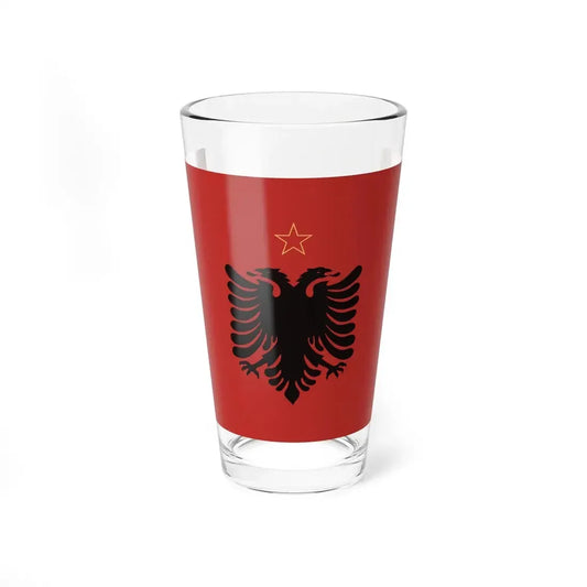 Flag of Albania 1970s1980s (Albania) Pint Glass 16oz 16oz - Go Mug Yourself