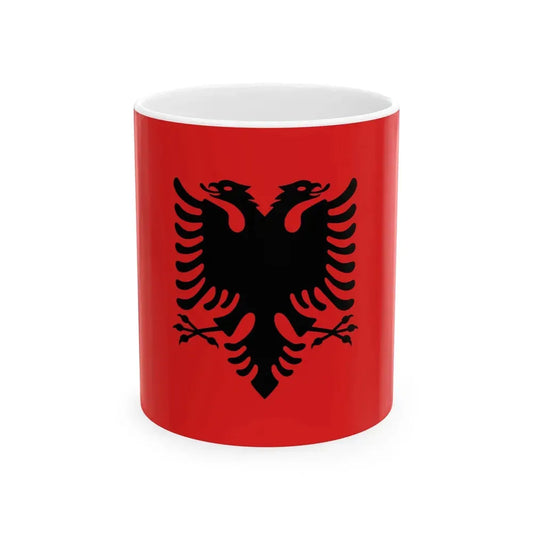 Flag of Albania 1992-2002 (Albania) White Coffee Mug 11oz - Go Mug Yourself
