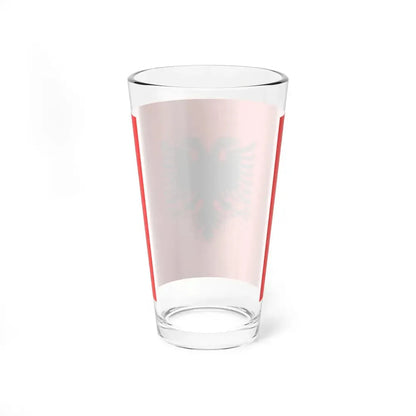 Flag of Albania (Albania) Pint Glass 16oz - Go Mug Yourself