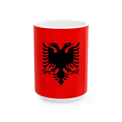 Flag of Albania (Albania) White Coffee Mug 15oz - Go Mug Yourself