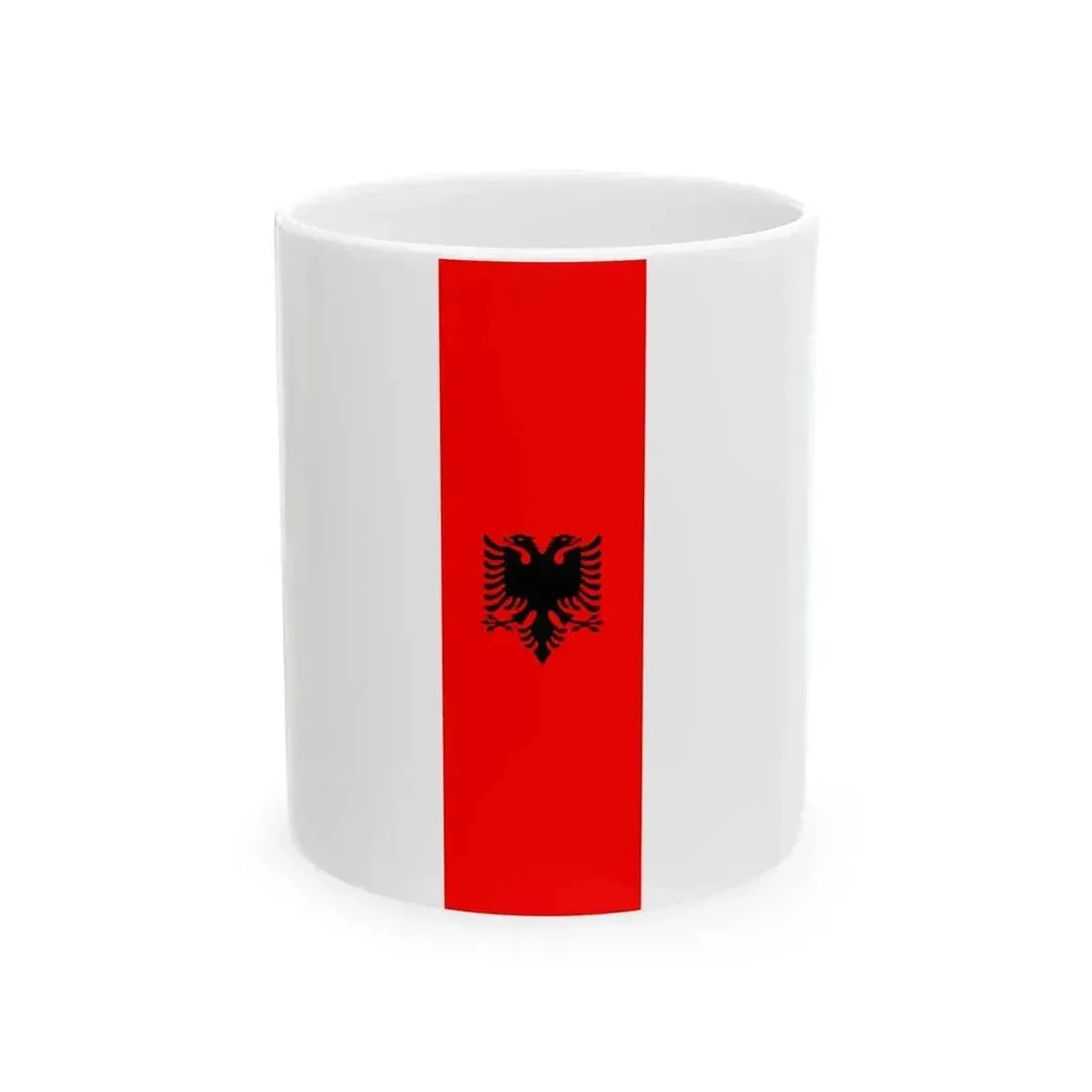 Flag of Albania Vertical (Albania) White Coffee Mug 11oz - Go Mug Yourself