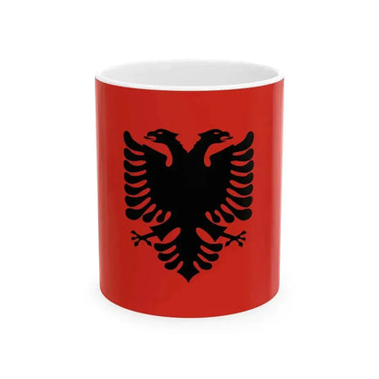 Flag of Albania Vexilla Mundi (Albania) White Coffee Mug 11oz - Go Mug Yourself