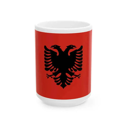 Flag of Albania Vexilla Mundi (Albania) White Coffee Mug 15oz - Go Mug Yourself
