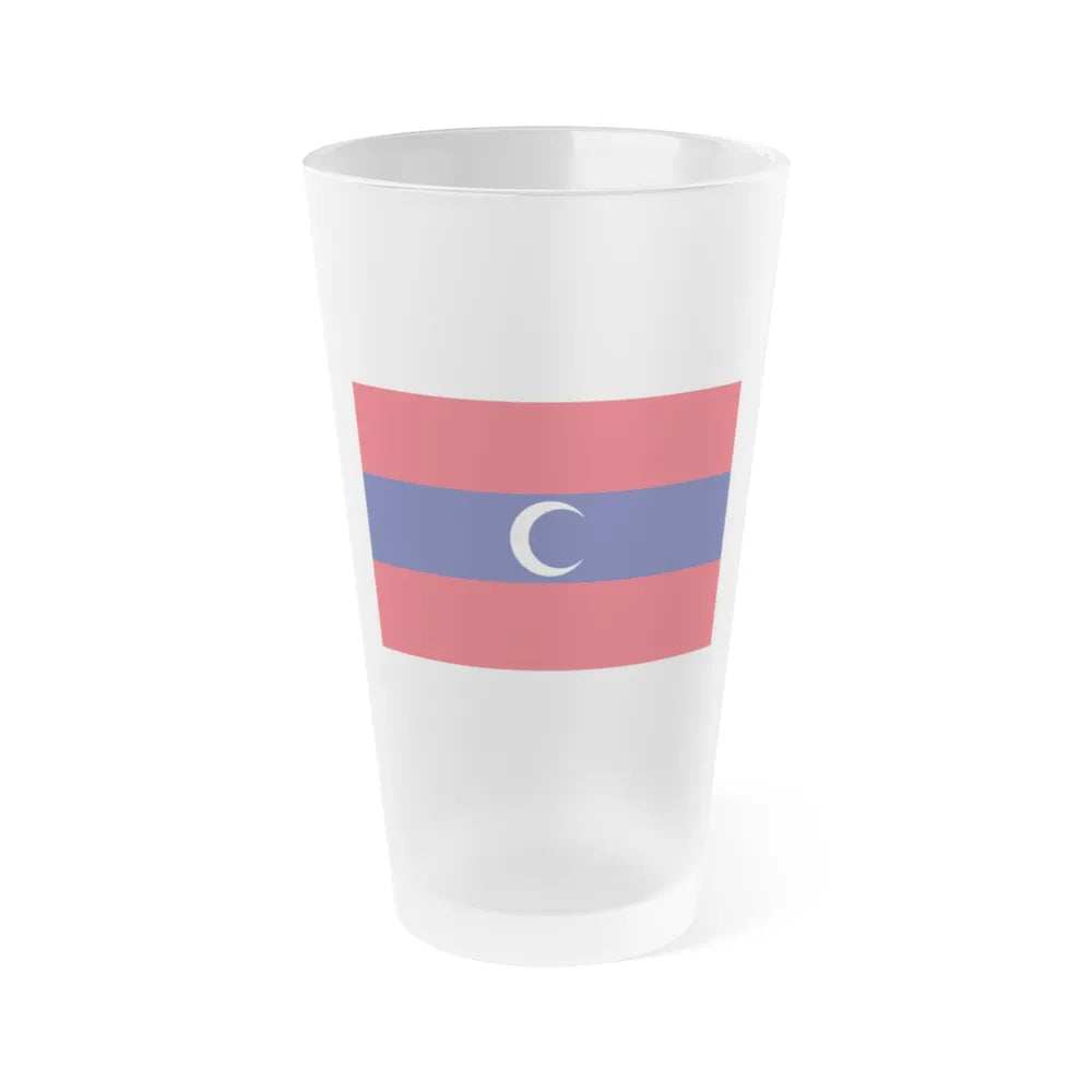 Flag of Albanian Muslims of the first quarter of the 19th century - Frosted Pint Glass 16oz-16oz-Frosted-Go Mug Yourself