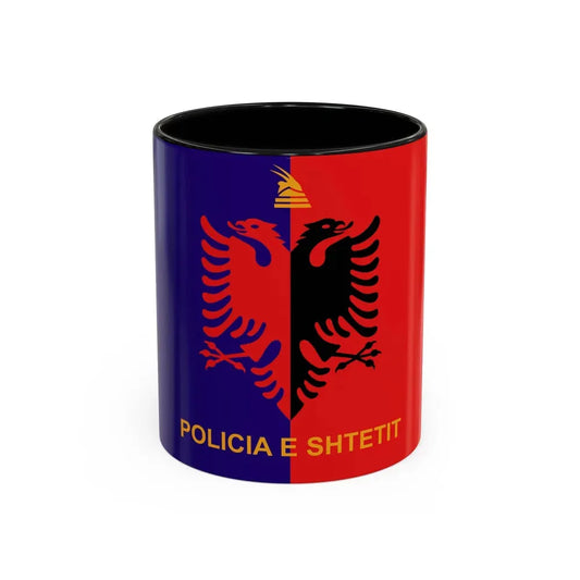 Flag of Albanian State Police - Accent Coffee Mug 11oz Black - Go Mug Yourself