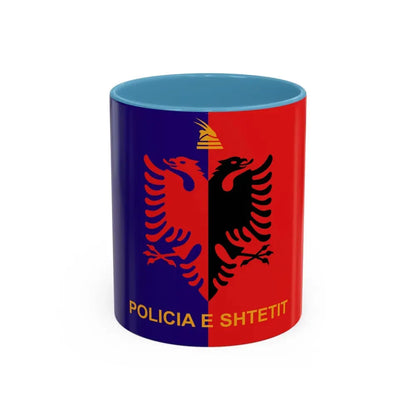 Flag of Albanian State Police - Accent Coffee Mug 11oz Light Blue - Go Mug Yourself