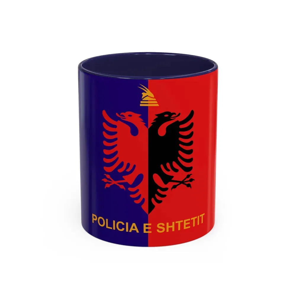 Flag of Albanian State Police - Accent Coffee Mug 11oz Navy - Go Mug Yourself