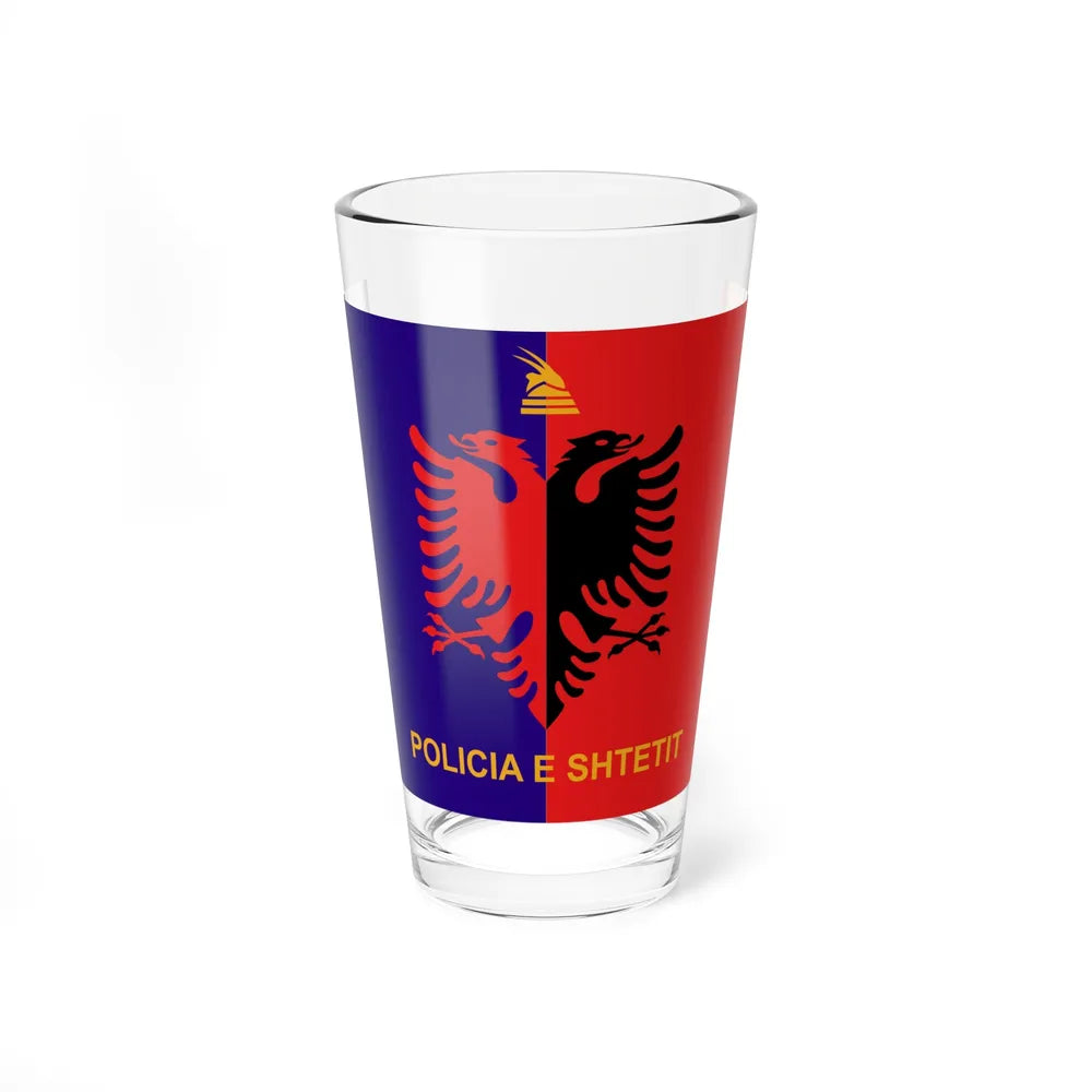 Flag of Albanian State Police - Pint Glass 16oz-16oz-Go Mug Yourself