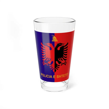 Flag of Albanian State Police - Pint Glass 16oz-16oz-Go Mug Yourself