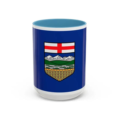 Flag of Alberta Canada - Accent Coffee Mug 15oz Light Blue - Go Mug Yourself