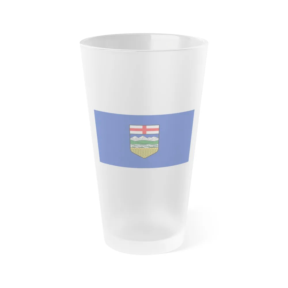 Flag of Alberta Canada - Frosted Pint Glass 16oz-16oz-Frosted-Go Mug Yourself