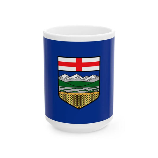 Flag of Alberta Canada - White Coffee Mug-15oz-Go Mug Yourself