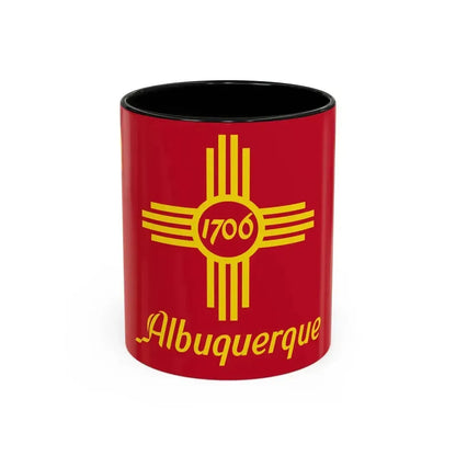 Flag of Albuquerque, New Mexico - Accent Coffee Mug 11oz Black 11oz - Go Mug Yourself