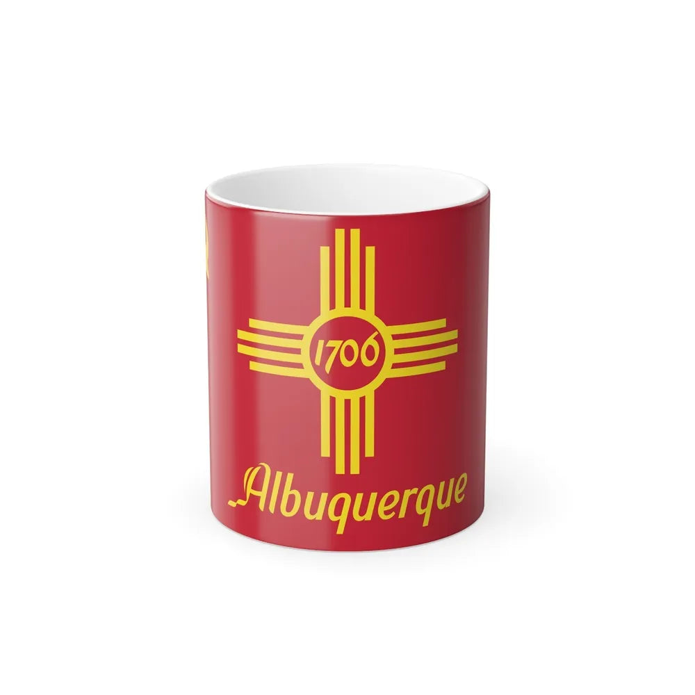 Flag of Albuquerque, New Mexico - Color Changing Coffee Mug-11oz-Go Mug Yourself