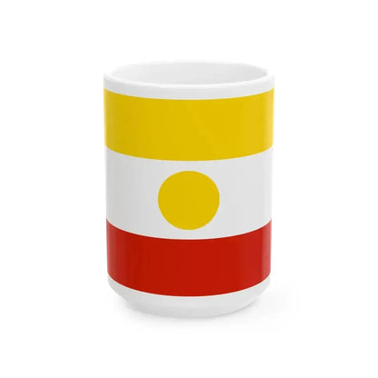 Flag of Aldansky rayon 2003 (Russia) White Coffee Mug 15oz - Go Mug Yourself