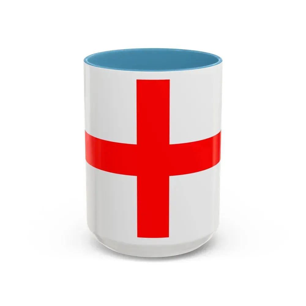 Flag of Alessandria Italy - Accent Coffee Mug 15oz Light Blue - Go Mug Yourself