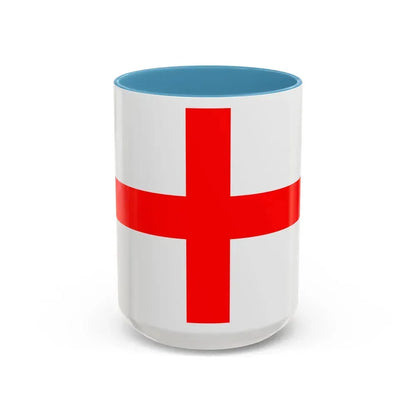 Flag of Alessandria Italy - Accent Coffee Mug 15oz Light Blue - Go Mug Yourself