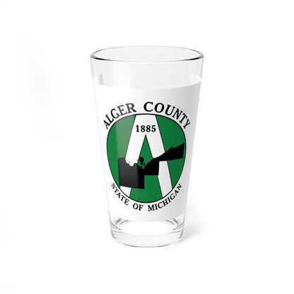 Flag of Alger County Michigan (United States) Pint Glass 16oz 16oz - Go Mug Yourself