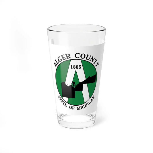 Flag of Alger County Michigan (United States) Pint Glass 16oz 16oz - Go Mug Yourself