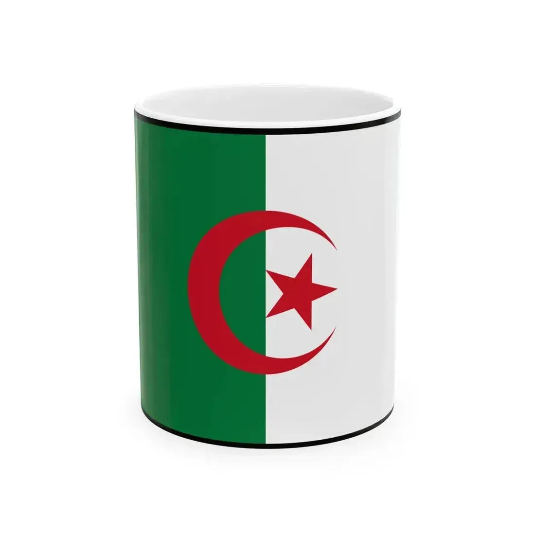 Flag of Algeria bordered (Algeria) White Coffee Mug 11oz - Go Mug Yourself