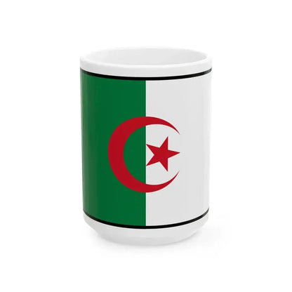 Flag of Algeria bordered (Algeria) White Coffee Mug 15oz - Go Mug Yourself