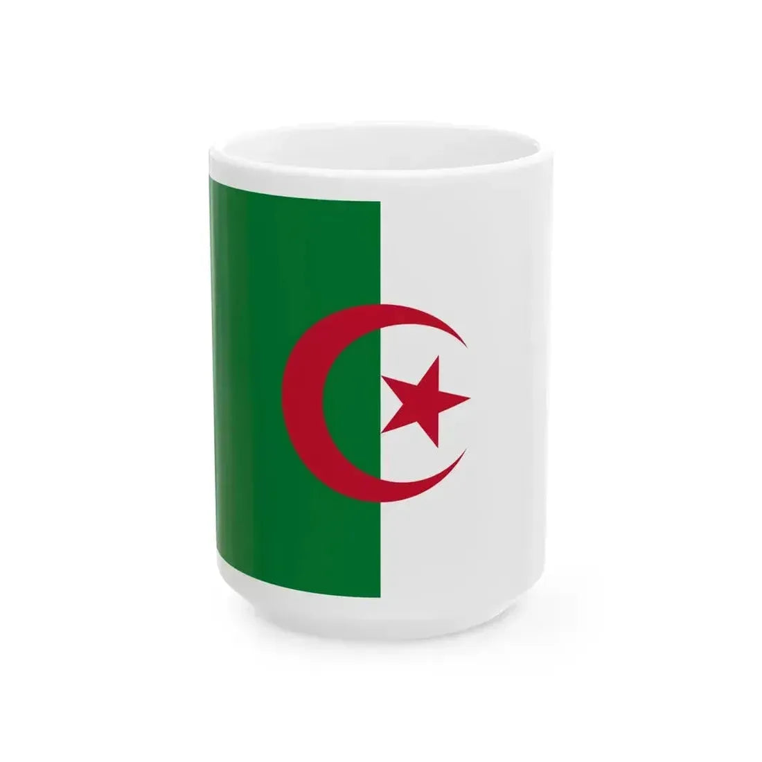 Flag of Algeria color shades variant (Algeria) White Coffee Mug 15oz - Go Mug Yourself