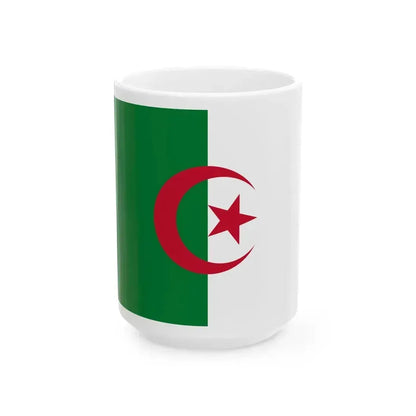 Flag of Algeria color shades variant (Algeria) White Coffee Mug 15oz - Go Mug Yourself