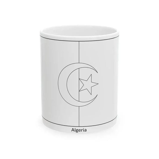 Flag of Algeria colouring page (Algeria) White Coffee Mug 11oz - Go Mug Yourself