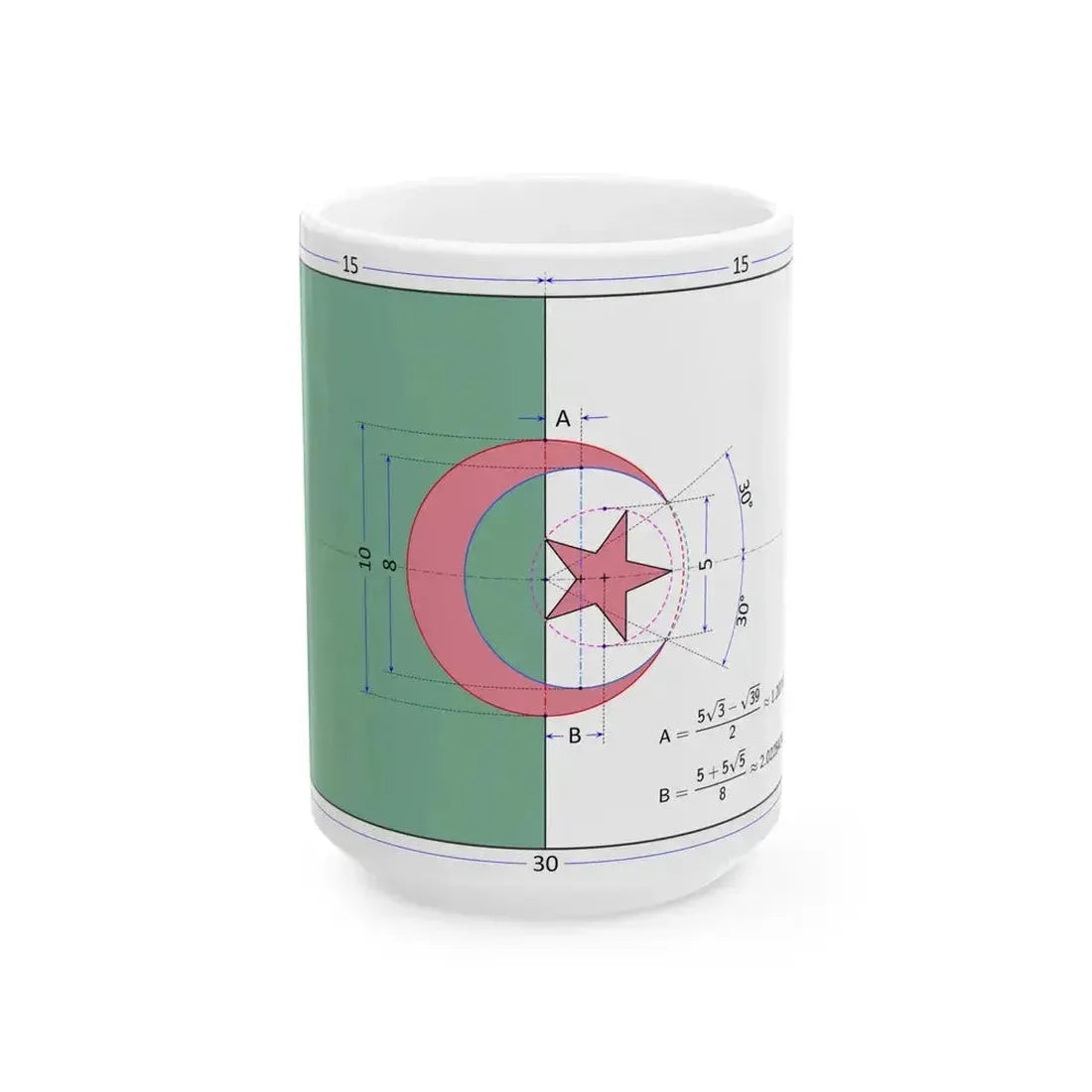 Flag of Algeria construction sheet (Algeria) White Coffee Mug 15oz - Go Mug Yourself