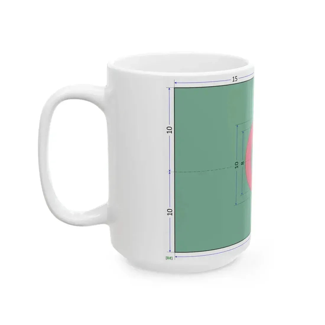 Flag of Algeria construction sheet (Algeria) White Coffee Mug - Go Mug Yourself