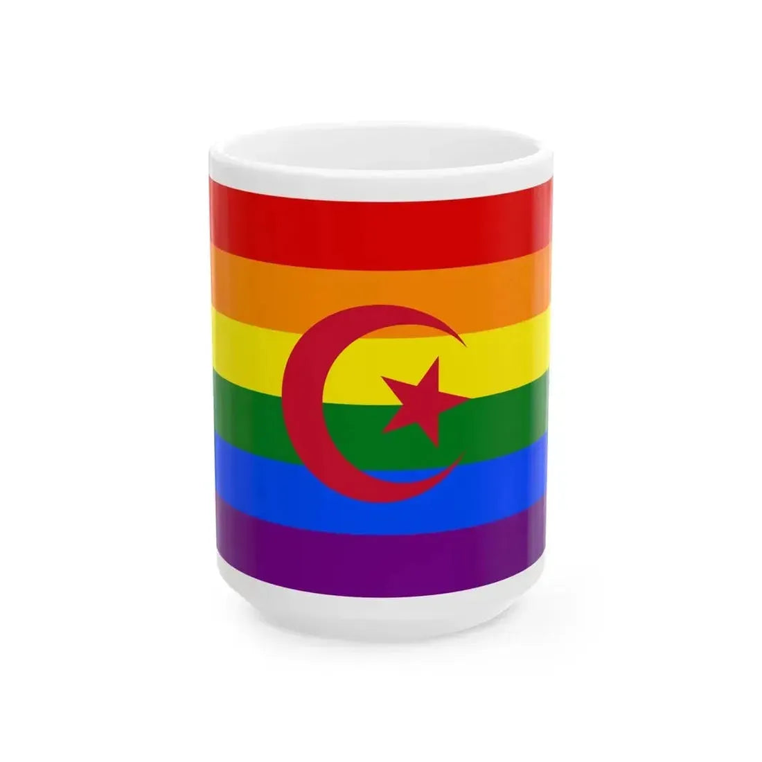 Flag of Algeria Gay Pride (Algeria) White Coffee Mug 15oz - Go Mug Yourself
