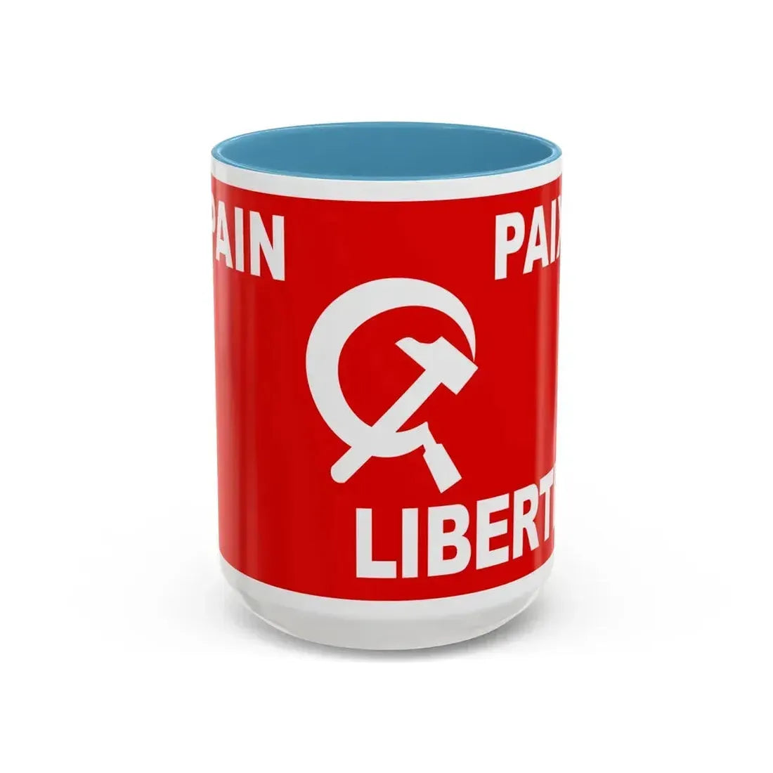 Flag of Algerian Communist Party - Accent Coffee Mug 15oz Light Blue - Go Mug Yourself