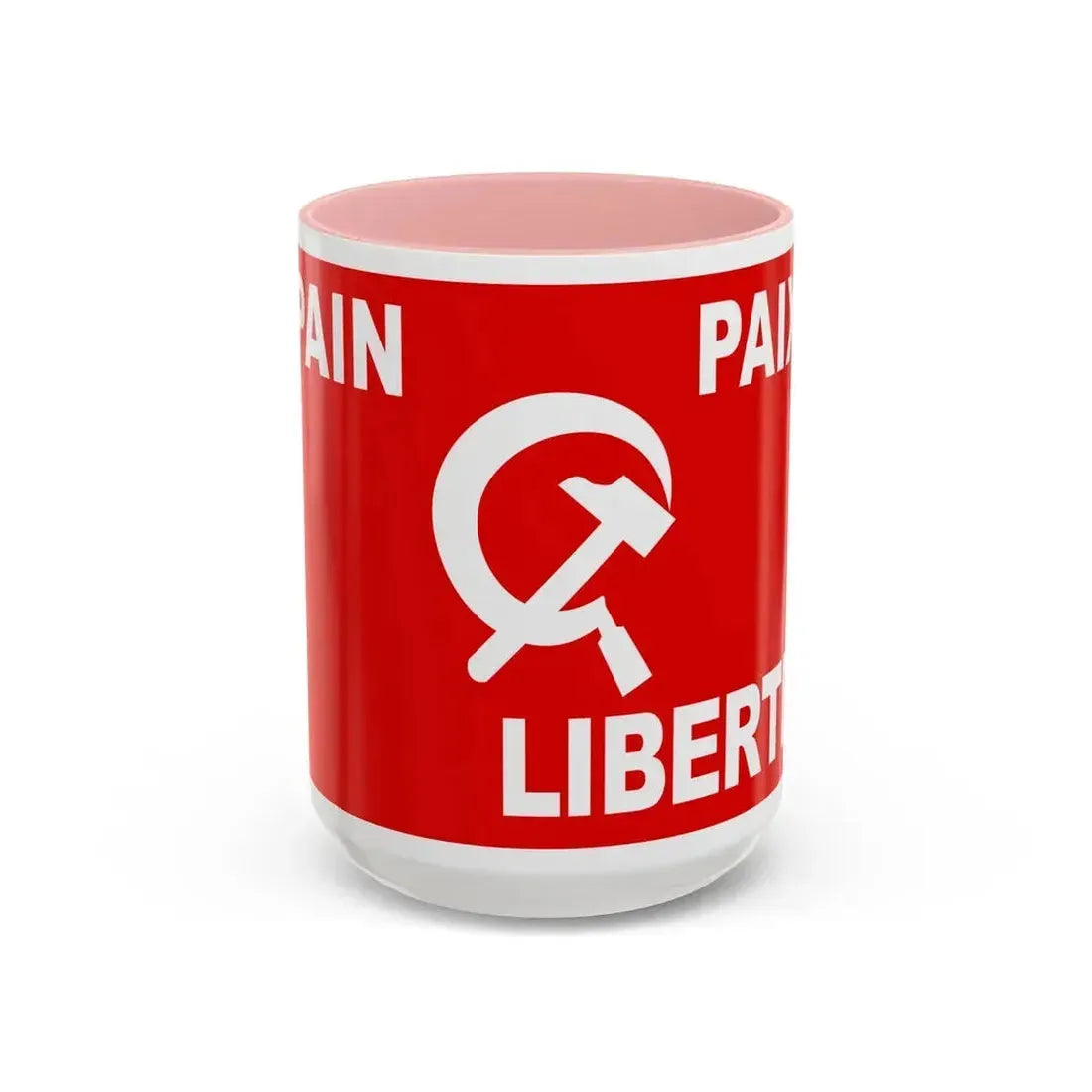 Flag of Algerian Communist Party - Accent Coffee Mug 15oz Pink - Go Mug Yourself
