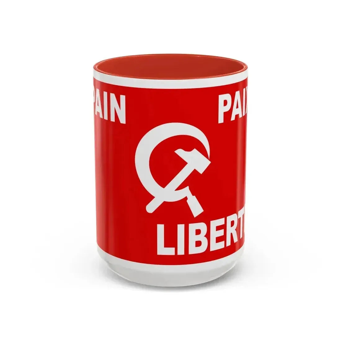 Flag of Algerian Communist Party - Accent Coffee Mug 15oz Red - Go Mug Yourself
