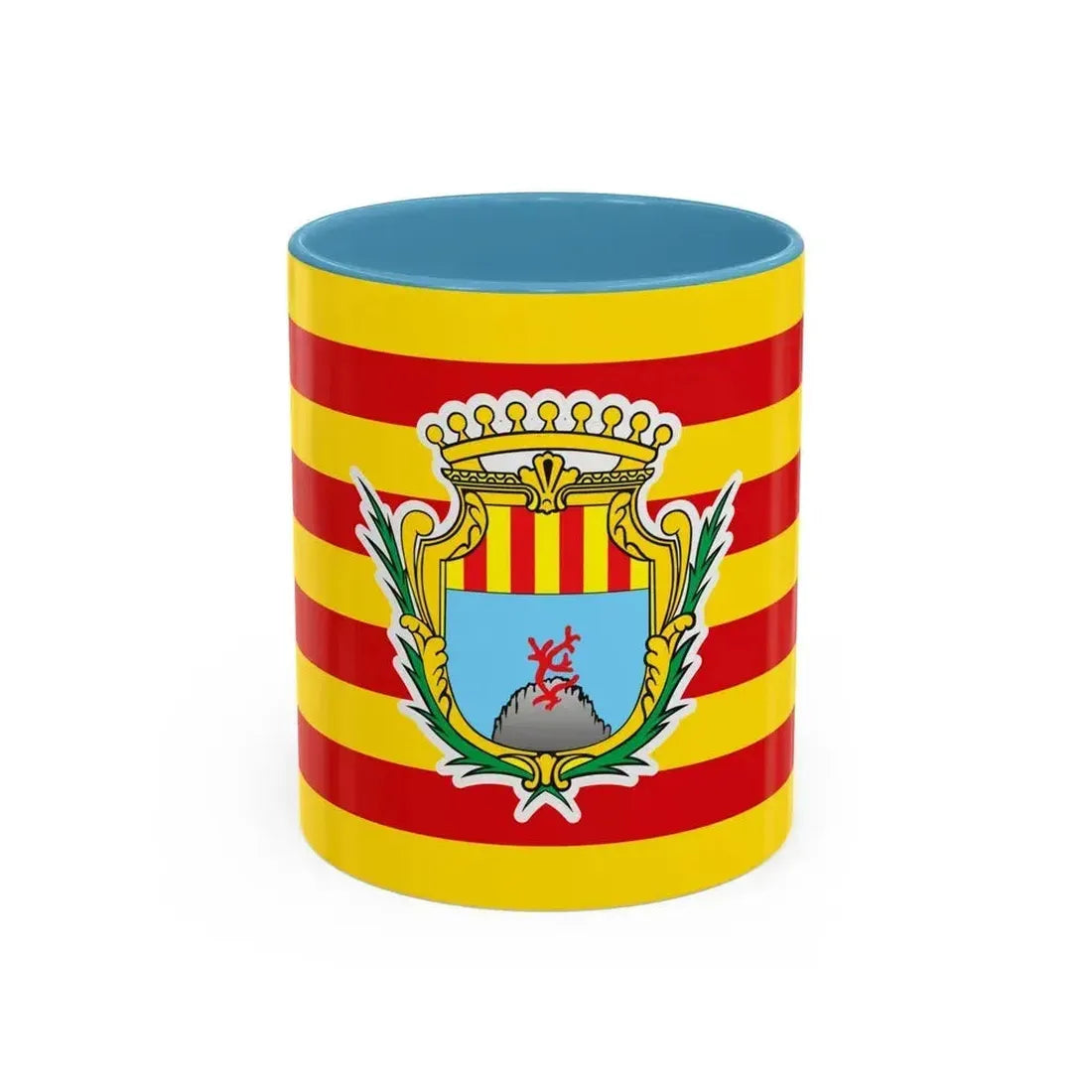 Flag of Alghero Italy - Accent Coffee Mug 11oz Light Blue - Go Mug Yourself