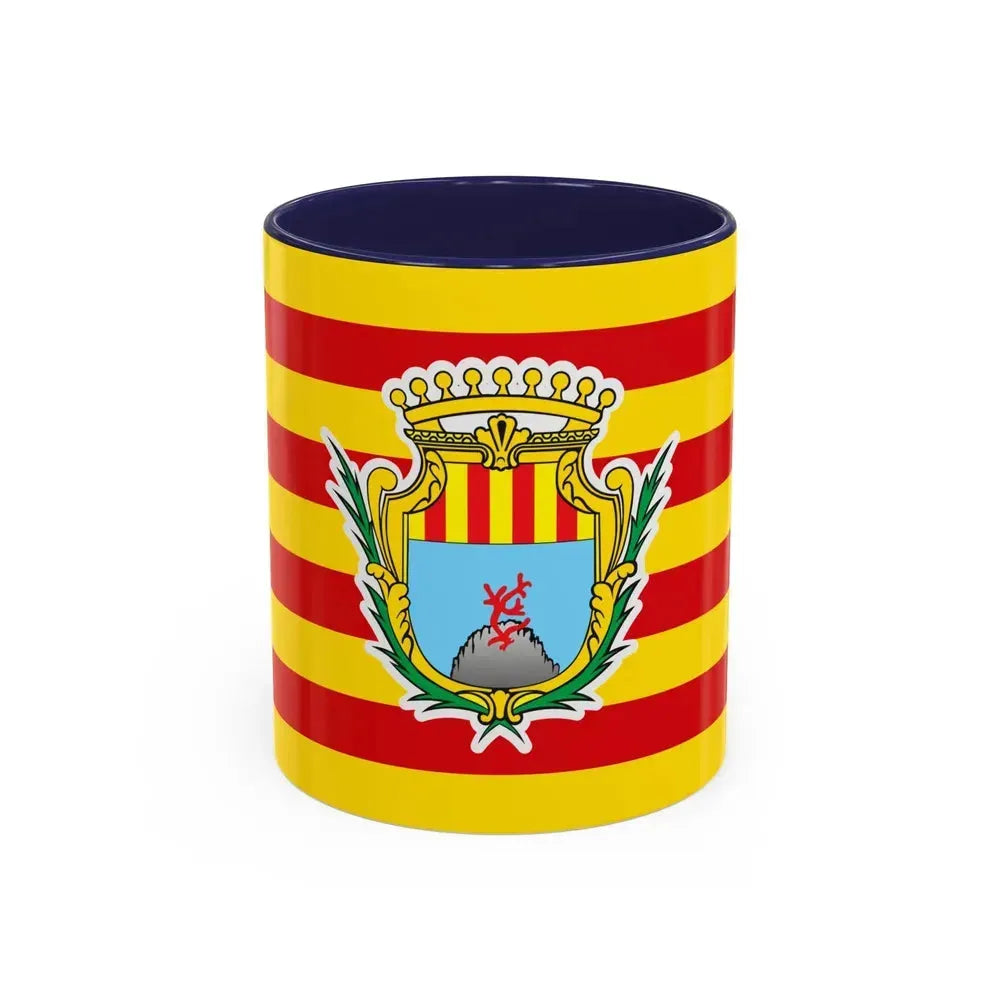 Flag of Alghero Italy - Accent Coffee Mug 11oz Navy - Go Mug Yourself