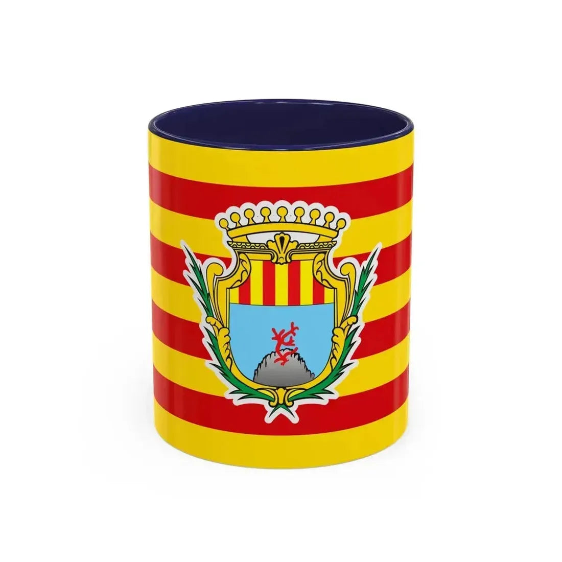 Flag of Alghero Italy - Accent Coffee Mug 11oz Navy - Go Mug Yourself