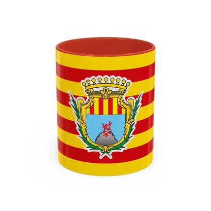 Flag of Alghero Italy - Accent Coffee Mug 11oz Red - Go Mug Yourself