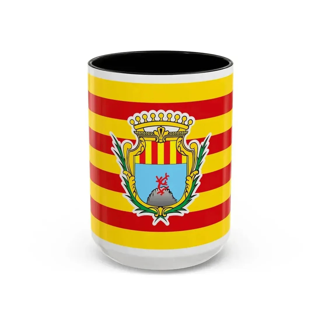 Flag of Alghero Italy - Accent Coffee Mug 15oz Black - Go Mug Yourself