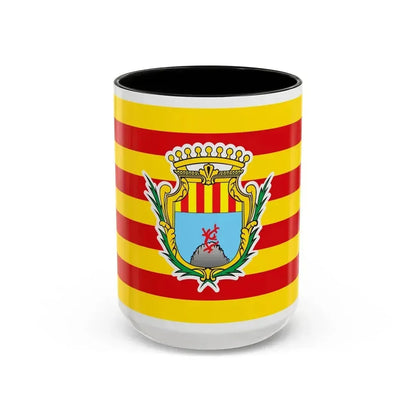 Flag of Alghero Italy - Accent Coffee Mug 15oz Black - Go Mug Yourself