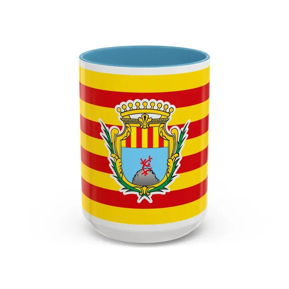 Flag of Alghero Italy - Accent Coffee Mug 15oz Light Blue - Go Mug Yourself